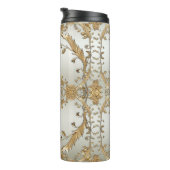 Bouteilles Isothermes Orné d'or Fleurs blanches Parulines thermiques (Tourné sur la droite)