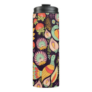 Bouteilles Isothermes Ornement vintage Folk Floral Birds
