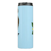 Bouteilles Isothermes Ours Brun Fleurs Bleues Plume Faune (Dos)