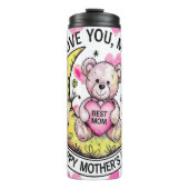 Bouteilles Isothermes Ours en peluche : Amour, Coeurs, Meilleure maman (Devant)