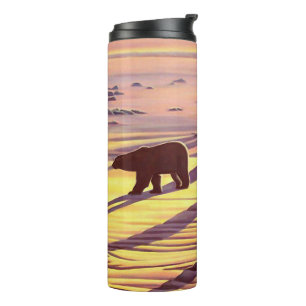 Bouteilles Isothermes Ours polaire Art Tumbler Mug Sunrise Ours Boire
