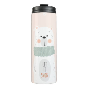 Bouteilles Isothermes Ours polaire - Laisser neiger - Hiver mignon / Noë