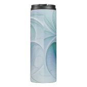 Bouteilles Isothermes Ovation debout, fractale bleue turquoise abstraite (Dos)