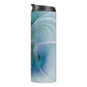 Bouteilles Isothermes Ovation debout, fractale bleue turquoise abstraite (Tourné sur la droite)