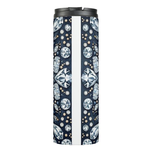 Bouteilles Isothermes Paillettes de glamour en denim et diamants (Dos)