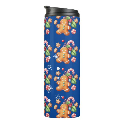 Bouteilles Isothermes Pain d'épices Noël Peppermenthe Bleu Nom Neige (Tourné sur la droite)