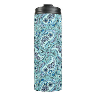 Bouteilles Isothermes Paisley en bleu bébé