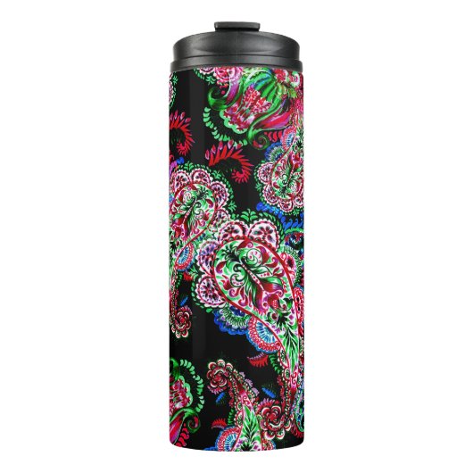 Bouteilles Isothermes Paisley Floral Pattern, Ethnic Arrière - plan. (Devant)