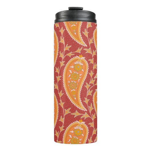 Bouteilles Isothermes Paisley motif. Concombre turc. Maroon-orange c (Devant)