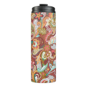 Bouteilles Isothermes Paisley sans couture : motif arrière - plan élégan