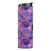 Bouteilles Isothermes Paisley violet avec monogramme personnalisé (Tourné sur la gauche)