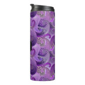 Bouteilles Isothermes Paisley violet avec monogramme personnalisé (Tourné sur la droite)