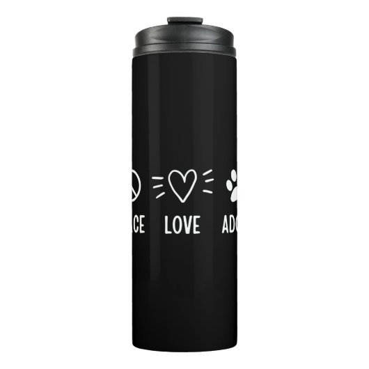 Bouteilles Isothermes Paix Amour Adopter (Devant)