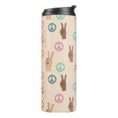 Bouteilles Isothermes Paix et Amour Multicultural Motif de la main (Tourné sur la gauche)