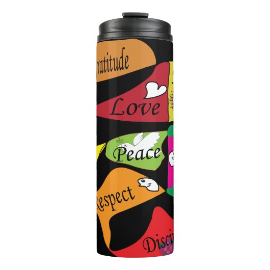 Bouteilles Isothermes Paix, joie et amour (Devant)