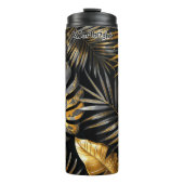 Bouteilles Isothermes Palme d'or et Motif de Monstera (Devant)