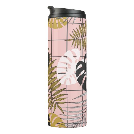 Bouteilles Isothermes Palmier tropical feuille motif (Tourné sur la droite)