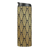 Bouteilles Isothermes Palmiers Art Déco : Or Noir. (Tourné sur la droite)