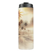 Bouteilles Isothermes Palmiers & Plage de coucher de soleil orange (Devant)