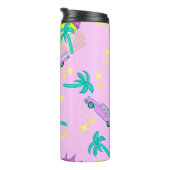 Bouteilles Isothermes palmiers roses rétro et voiture (Tourné sur la droite)