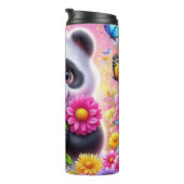 Bouteilles Isothermes Panda adorable avec une Fleur Lumineuse (Tourné sur la droite)