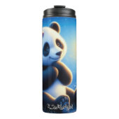 Bouteilles Isothermes Panda aux papillons en fleurs (Devant)