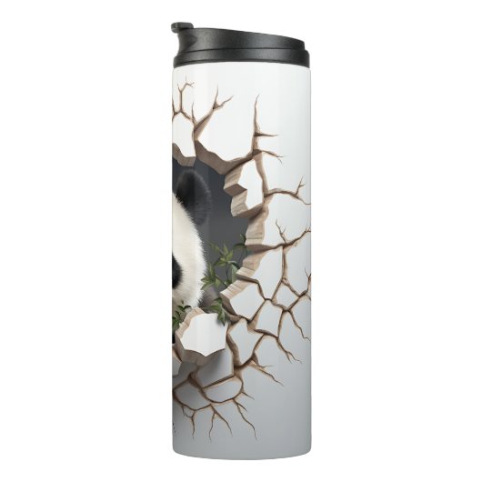Bouteilles Isothermes Panda Cracked Hotte Art Panda Smashed Wall 3D (Tourné sur la droite)