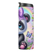 Bouteilles Isothermes Panda mignonne avec cou pourpre et papillons (Tourné sur la droite)