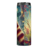 Bouteilles Isothermes Panda rouge curieux dans une prairie magique (Dos)