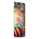 Bouteilles Isothermes Panda rouge dans un cadre floral (Tourné sur la droite)