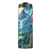 Bouteilles Isothermes Panda rouge mystique dans les montagnes (Devant)