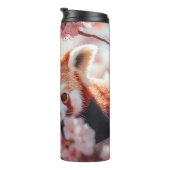 Bouteilles Isothermes Panda Rouge Parmi Les Fleurs De Cerisiers (Tourné sur la droite)
