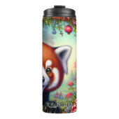 Bouteilles Isothermes Panda rouge souriant dans un jardin de fées (Devant)