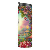 Bouteilles Isothermes Panda rouge souriant dans un jardin de fées (Tourné sur la droite)