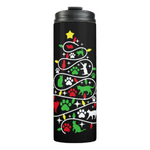Bouteilles Isothermes Panneaux de chat Imprimer Noël Arbre de Noël Fêtes