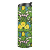 Bouteilles Isothermes Pansies jaunes, oiseaux et papillons (Tourné sur la gauche)