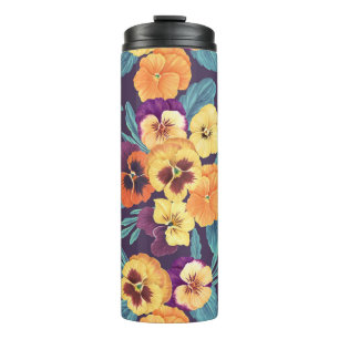Bouteilles Isothermes Pansies sur violet de prune