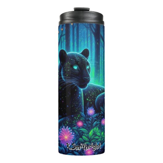 Bouteilles Isothermes Panthère brillante dans une forêt de bioluminescen (Devant)