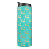 Bouteilles Isothermes Paon turquoise et or (Tourné sur la droite)