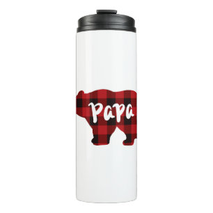 Bouteilles Isothermes Papa Bear - Bison rouge et noir plaid