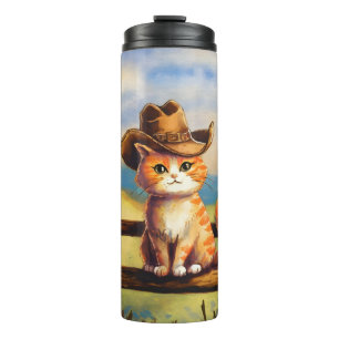 Bouteilles Isothermes Papa Chat Peint à l'Aquarelle