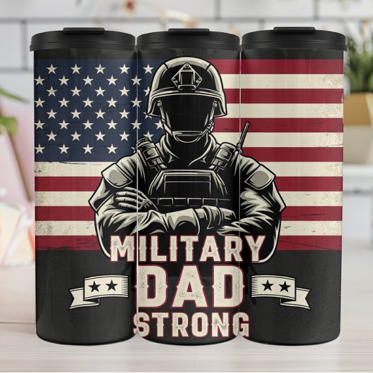 Bouteilles Isothermes Papa militaire : Fort, drapeau, héroïque