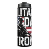 Bouteilles Isothermes Papa militaire : Soldat, Drapeau, Fort (Devant)