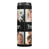 Bouteilles Isothermes Papa Photo Collage Meilleur Papa Jamais Noir Blanc (Dos)