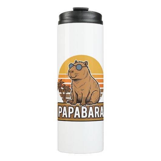 Bouteilles Isothermes PAPABARA Conception Vectorielle Papa Capybara Rétr (Devant)