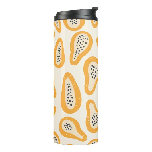 Bouteilles Isothermes Papaya Tropicale : Grunge, Main Dessinée. (Tourné sur la gauche)