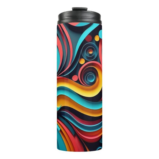 Bouteilles Isothermes Papercut Vagues colorées (Devant)