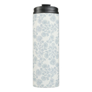 Bouteilles Isothermes Papier d'emballage floral botanique bleu vintage