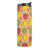 Bouteilles Isothermes Papier peint de fruits : fraises, citrons, kiwis. (Tourné sur la gauche)