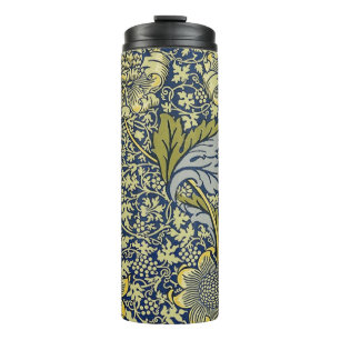 Bouteilles Isothermes Papier Peint Floral William Morris Kennet Bleu Or